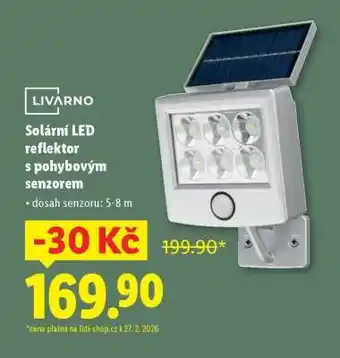 Solární LED reflektor s pohybovým senzorem