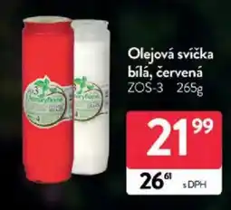 Qanto Olejová svíčka bílá, červená nabídka