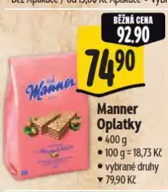 Albert Manner oplatky nabídka