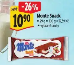 Albert Monte snack nabídka