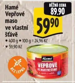 Albert Hamé vepřové maso ve vlastní šťávě nabídka