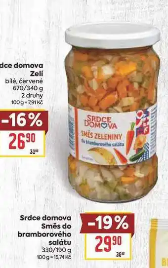 Billa Srdce domova Směs do bramborového salátu 330/190 g nabídka