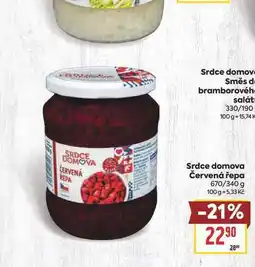 Billa Srdce domova Červená řepa 670/340 g nabídka