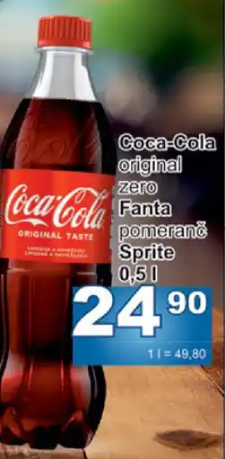 Jip Coca-Cola original Fanta pomeranč Sprite nabídka