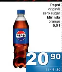 Jip Pepsi originál zero sugar Mirinda orange nabídka