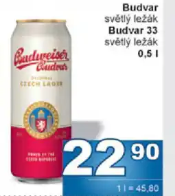 Jip Budvar světlý ležák Budvar 33 světlý ležák nabídka