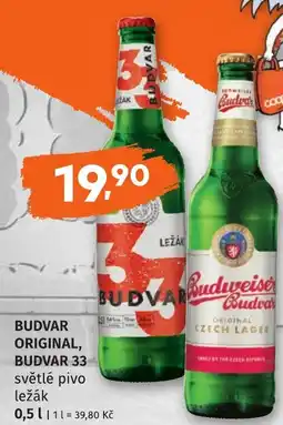 Coop hb Budvar original, budvar 33 světlé pivo ležák nabídka