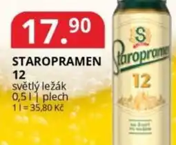 Potraviny CZ Staropramen 12 světlý ležák nabídka