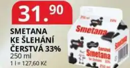 Potraviny CZ Smetana ke šlehání čerstvá 33% nabídka
