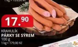Potraviny CZ Krahulik párky se sýrem nabídka