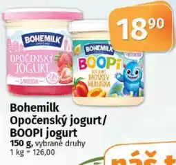 COOP TIP Bohemilk Opočenský jogurt/ BOOPI jogurt nabídka