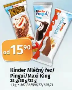 COOP TIP Kinder Mléčný řez/ Pingui/Maxi King nabídka