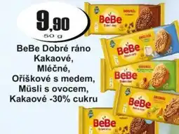 Adam BeBe Dobré ráno Kakaové, Mléčné, Oříškové s medem, Müsli s ovocem, Kakaové -30% cukru nabídka