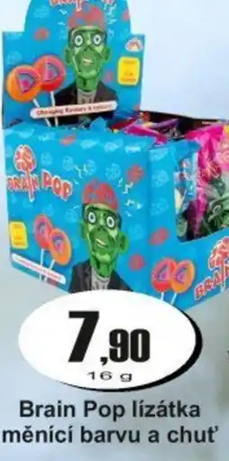 Adam Brain Pop lízátka měnící barvu a chut' nabídka