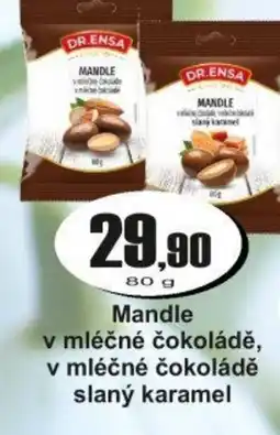 Adam DR.Ensa Mandle v mléčné čokoládě, v mléčné čokoládě slaný karamel nabídka