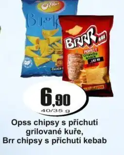 Adam Opss chipsy s příchutí grilované kuře, Brr chipsy s příchutí kebab nabídka