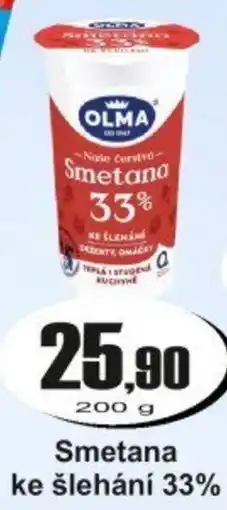 Adam Olma Smetana ke šlehání 33% nabídka