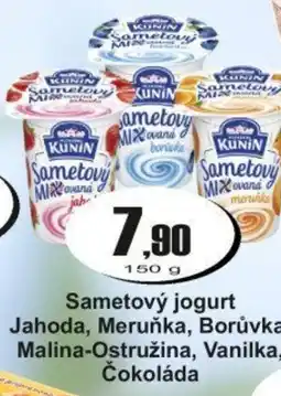 Adam Sametový jogurt Jahoda, Meruňka, BorůvkaMalina-Ostružina, Vanilka, Čokoláda nabídka
