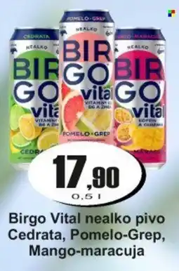 Adam Birgo Vital nealko pivo Cedrata, Pomelo-Grep, Mango-maracuja nabídka