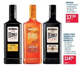 Makro FERNET STOCK ORIGINAL 35 %, CITRUS 27 %, ORANGE 27 % nabídka
