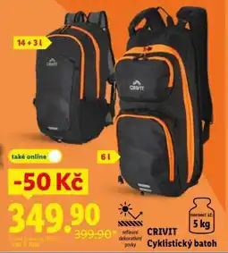 Lidl CRIVIT CYKLISTICKÝ BATOH nabídka