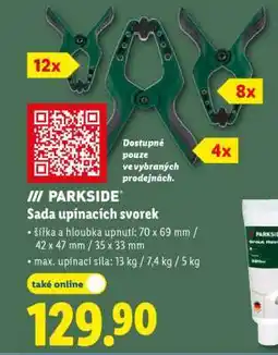 Lidl Parkside Sada upínacích svorek nabídka