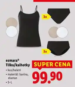 Lidl esmara Tílko/kalhotky nabídka