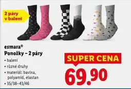 Lidl esmara PONOŽKY - 2 PÁRY nabídka