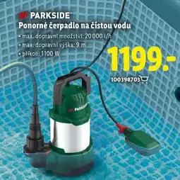 Lidl PARKSIDE Ponorné čerpadlo na čistou vodu nabídka