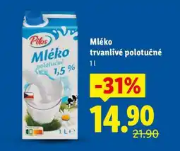 Lidl Pilos Mléko trvanlivé polotučné nabídka