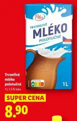 Lidl PILOS TRVANLIVÉ MLÉKO POLOTUČNÉ nabídka