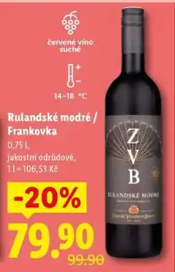 Lidl Rulandské modré / Frankovka nabídka