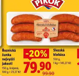 Lidl SLEZSKÁ KLOBÁSA nabídka