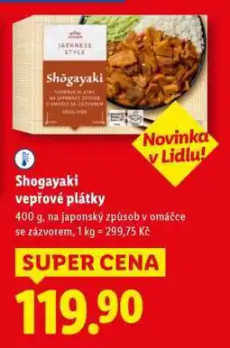 Lidl Shogayaki vepřové plátky nabídka