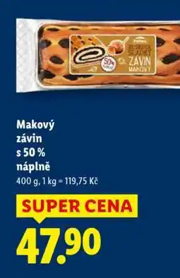 Lidl MAKOVÝ ZÁVIN S 50% NÁPLNĚ nabídka