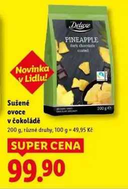 Lidl Deluxe PINEAPPLE dark chocolate coated nabídka