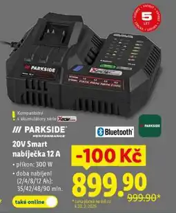 Lidl PARKSIDE 20V Smart nabíječka 12 A nabídka
