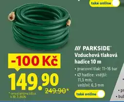 Lidl PARKSIDE Vzduchová tlaková hadice 10 m nabídka
