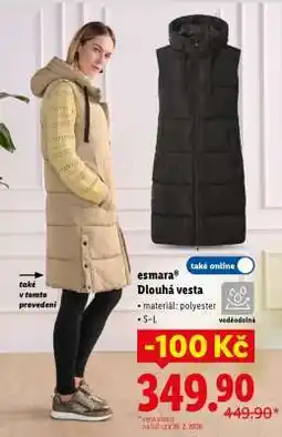 Lidl esmara DLOUHÁ VESTA nabídka