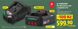 Lidl Parkside 20V Akumulátor 2 Ah a nabíječka 2,4 A nabídka
