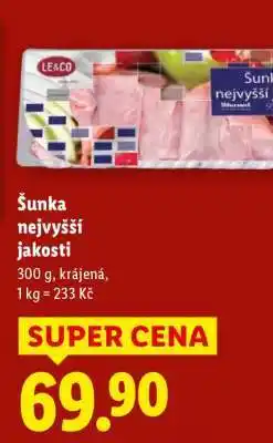 Lidl Šunka nejvyšší jakosti nabídka
