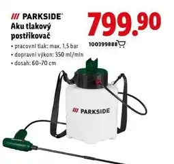 Lidl PARKSIDE Aku tlakový postřikovač nabídka