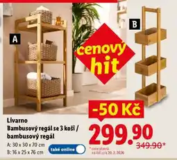 Lidl Livarno Bambusový regál se 3 koši / bambusový regál nabídka