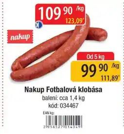 Qanto Nakup Fotbalová klobása nabídka