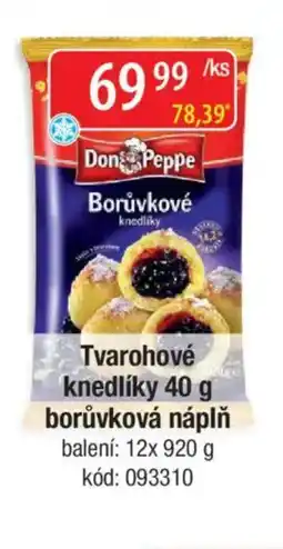 Qanto Don Peppe Tvarohové knedlíky borůvková náplň nabídka