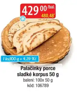 Qanto Palačinky porce sladké korpus nabídka