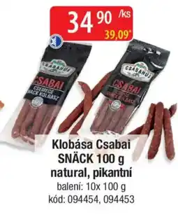 Qanto Klobása Csabai SNÄCK natural, pikantní nabídka
