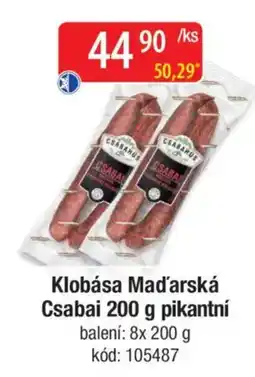 Qanto Klobása Maďarská Csabai pikantní nabídka