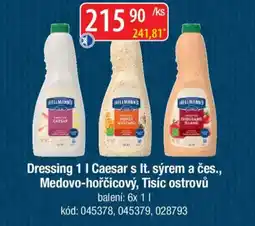 Qanto HELLMANN'S Dressing Caesar s It. sýrem a čes., Medovo-hořčicový, Tisíc ostrovů nabídka