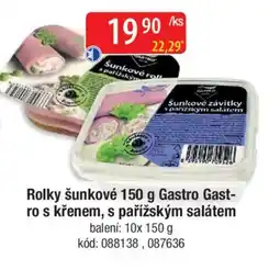 Qanto Rolky šunkové Gastro Gast- ro s křenem, s pařížským salátem nabídka